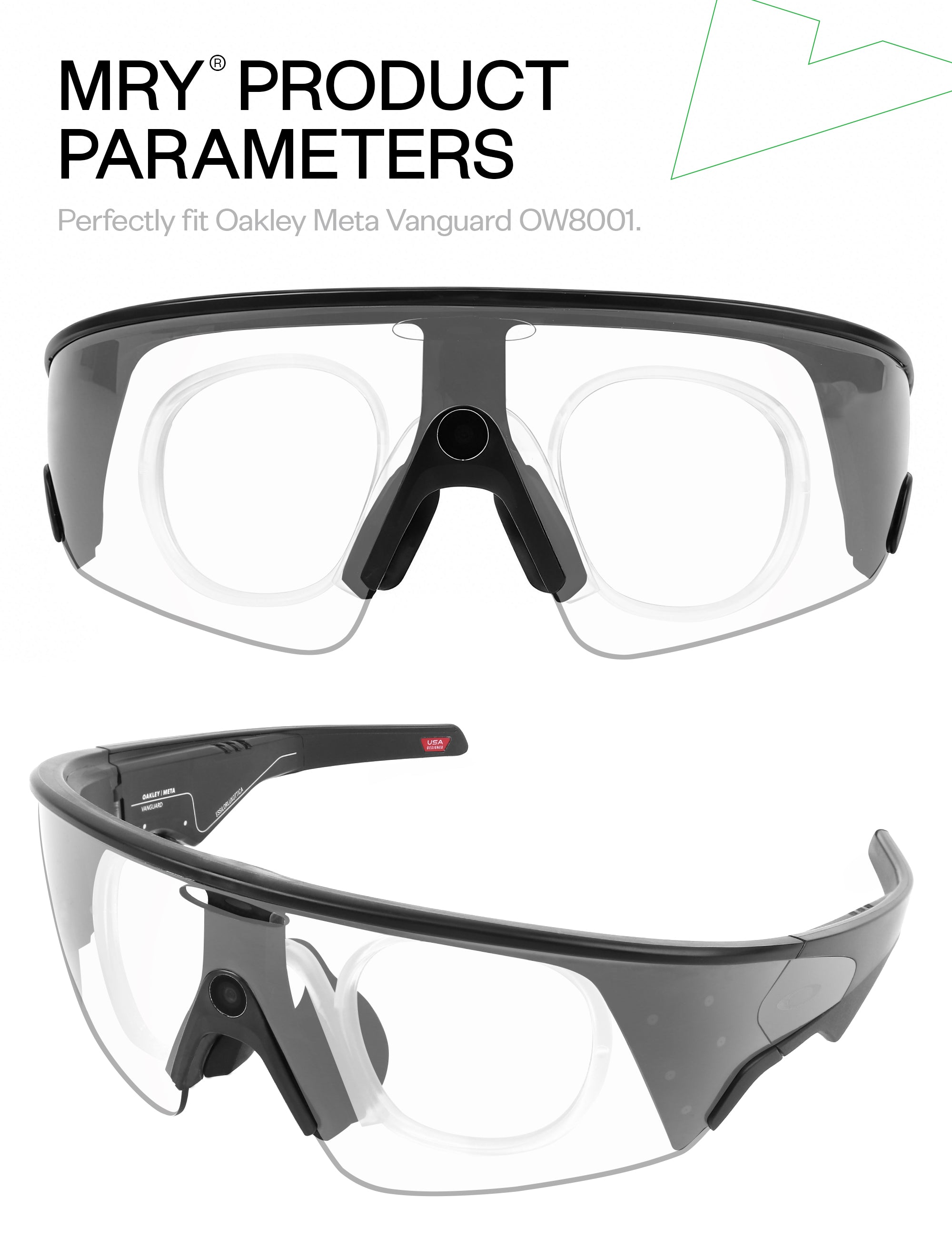 MRY Rx Insert & Prescription Lense for Oakley Meta Vanguard OW8001