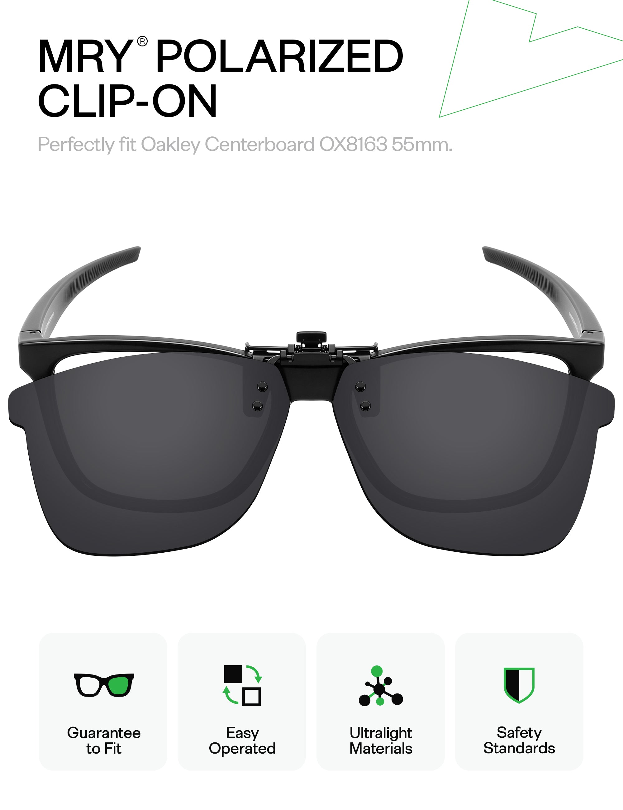 Polarized Flip-up Clip-on for Oakley Centerboard OX8163 55mm