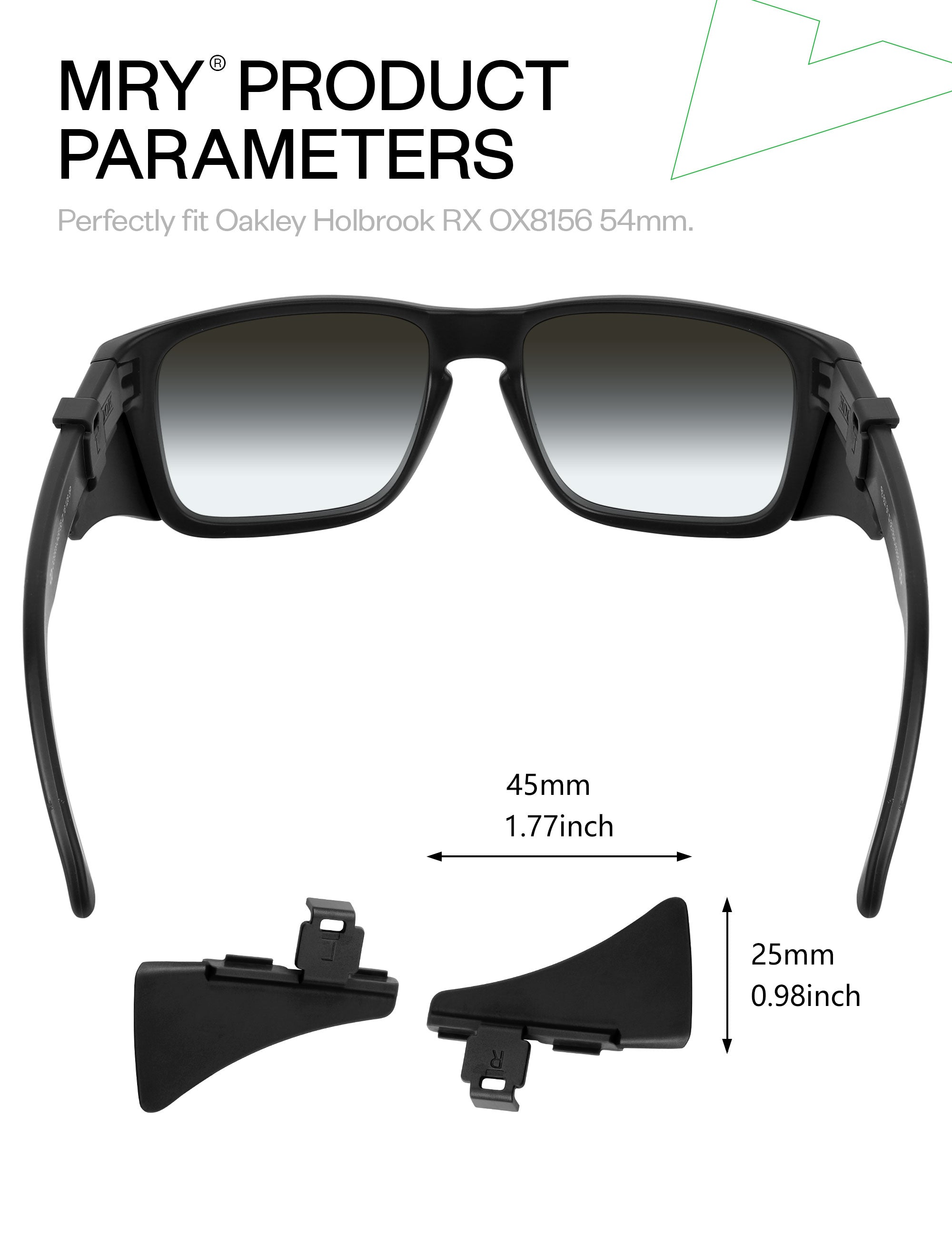 MRYOK Premium Glasses Side Shields for Oakley Holbrook RX OX8156