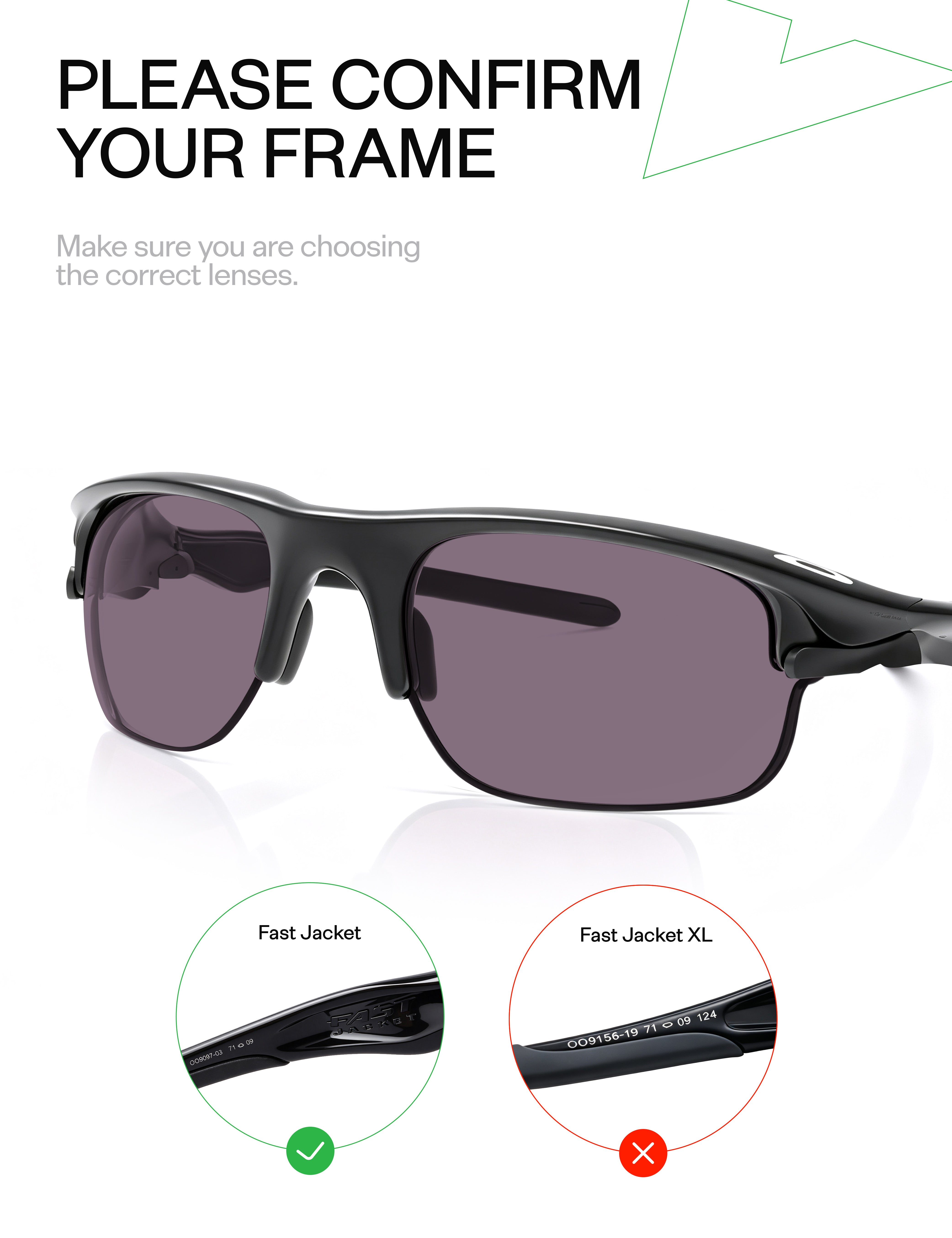 MRY Prescription Replacement Lenses for Oakley Fast Jacket OO9097