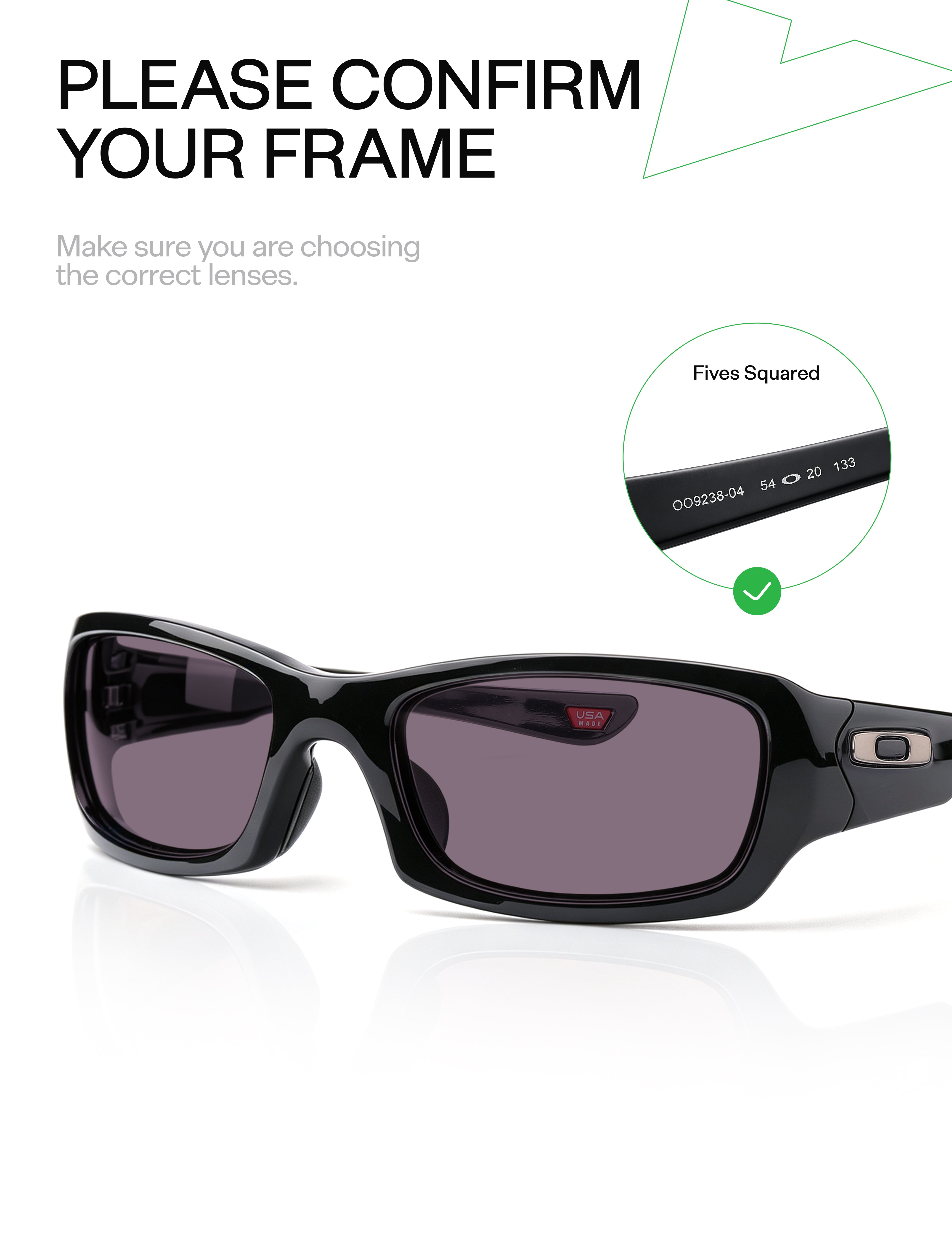 MRY Prescription Replacement Lenses for Oakley Fives Squared