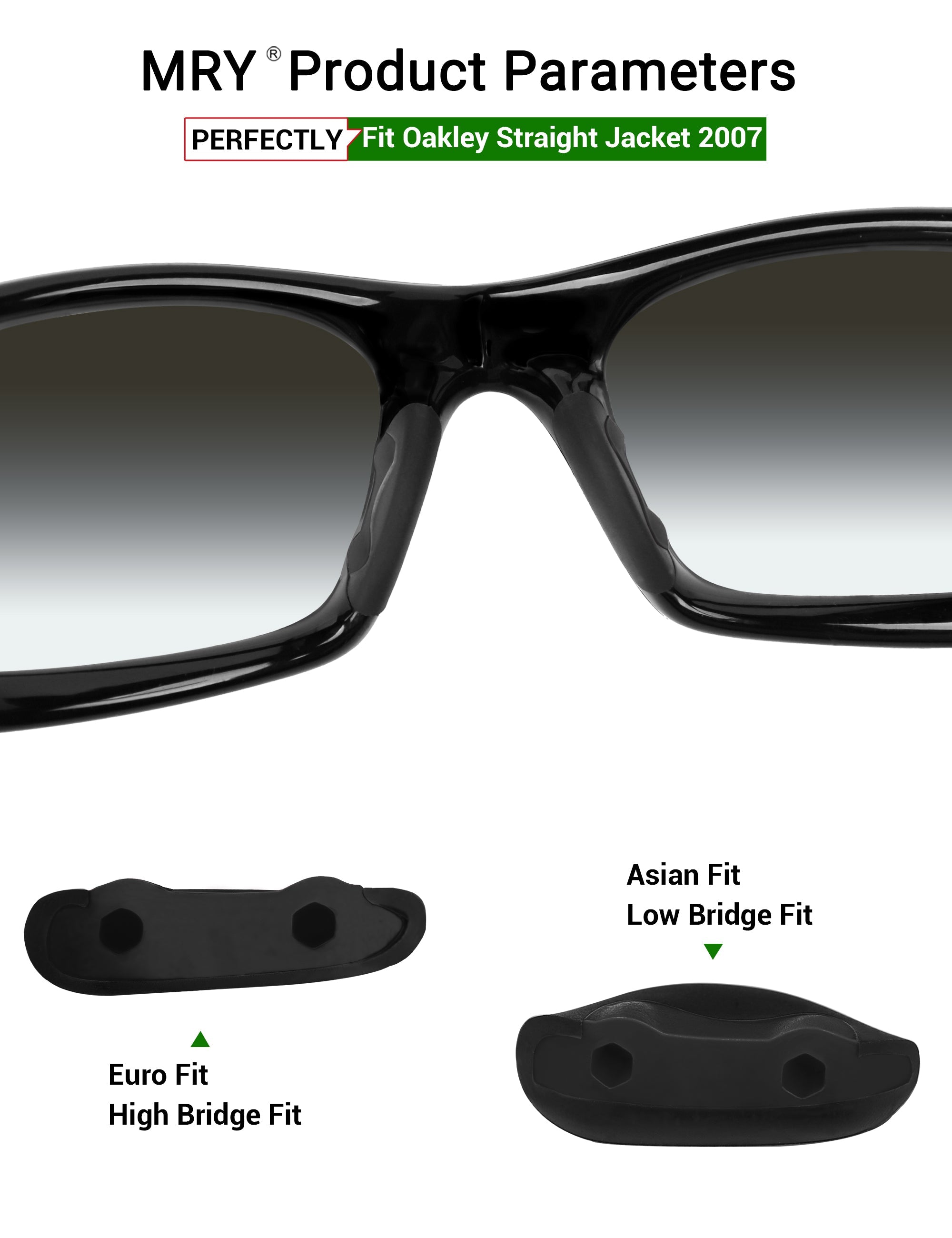 MRYOK Replacement Nose Pads for Oakley Straight Jacket 2007