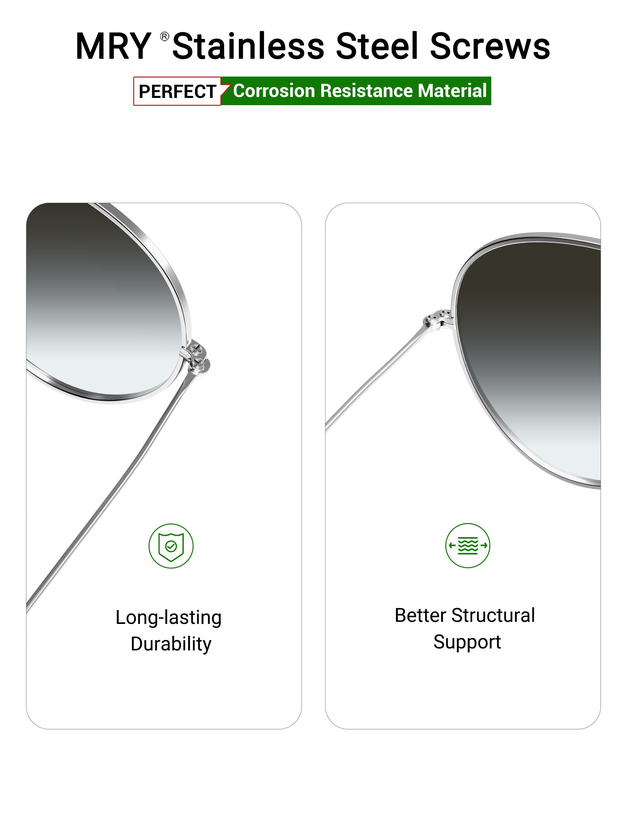 MRYOK Replacement Screws / Spare parts for Ray-Ban RB3569 59mm