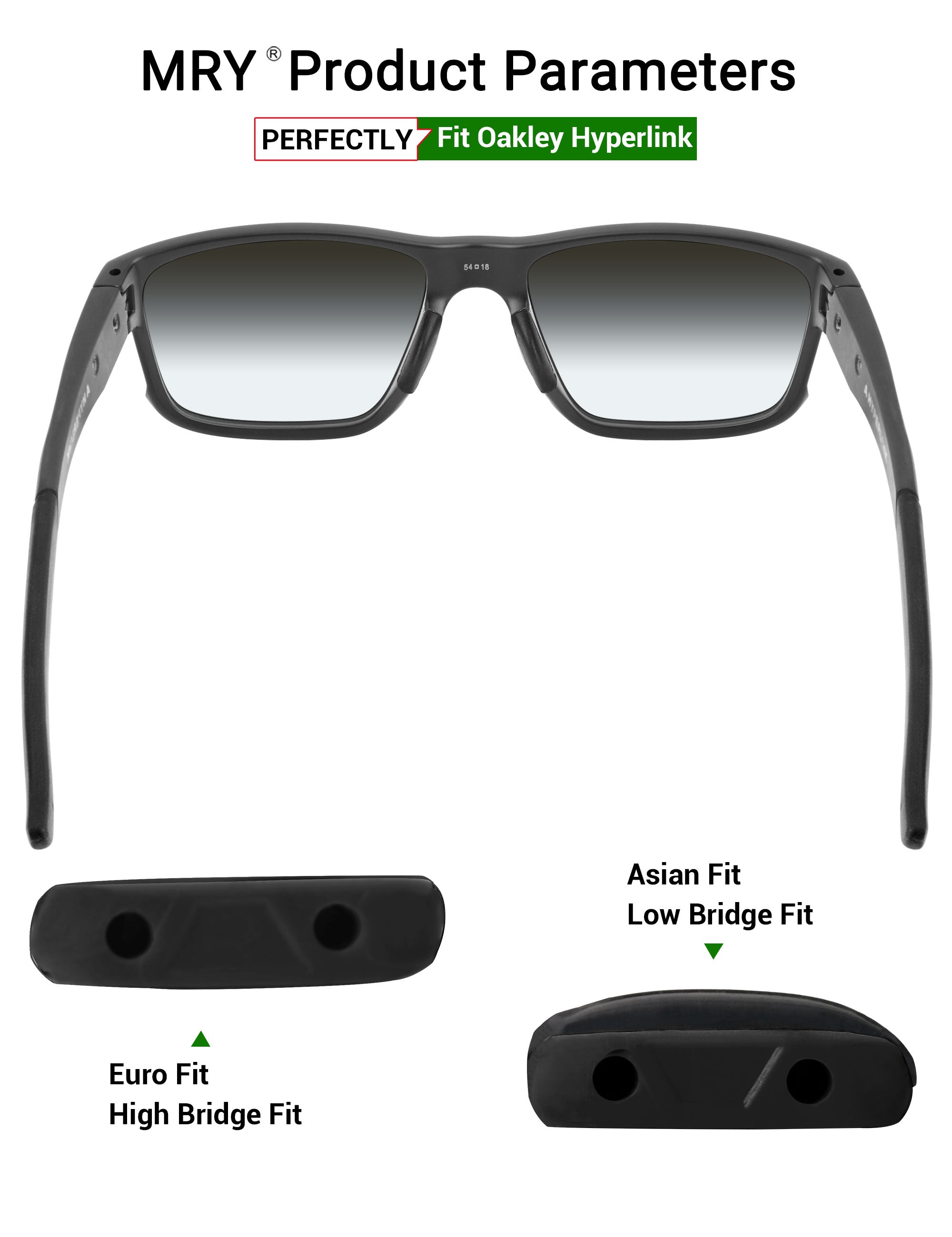 MRYOK Replacement Rubber Kits for Oakley Hyperlink OX8078 54mm