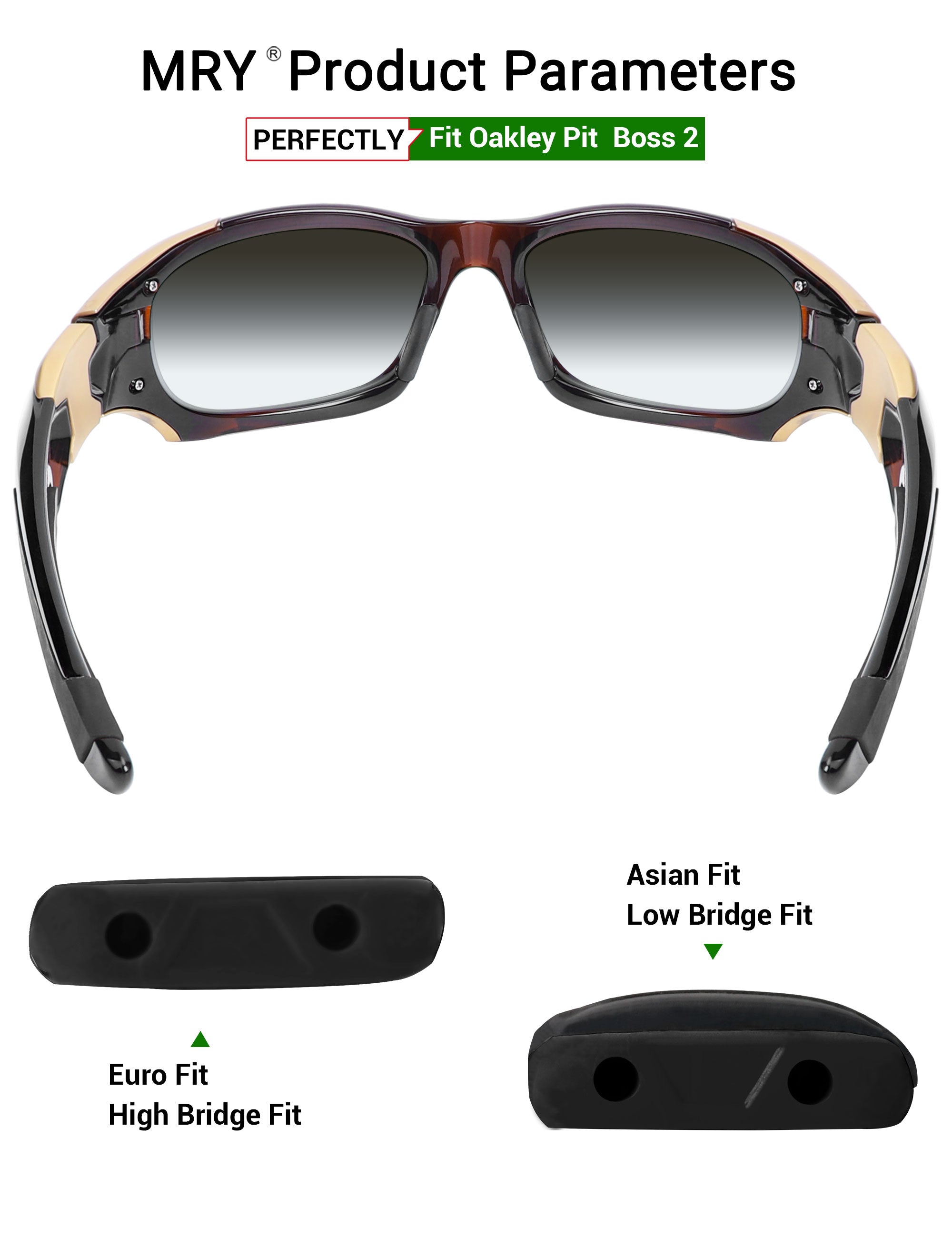 MRYOK Replacement Rubber Kits for Oakley Pit Boss 2 OO9137 60mm
