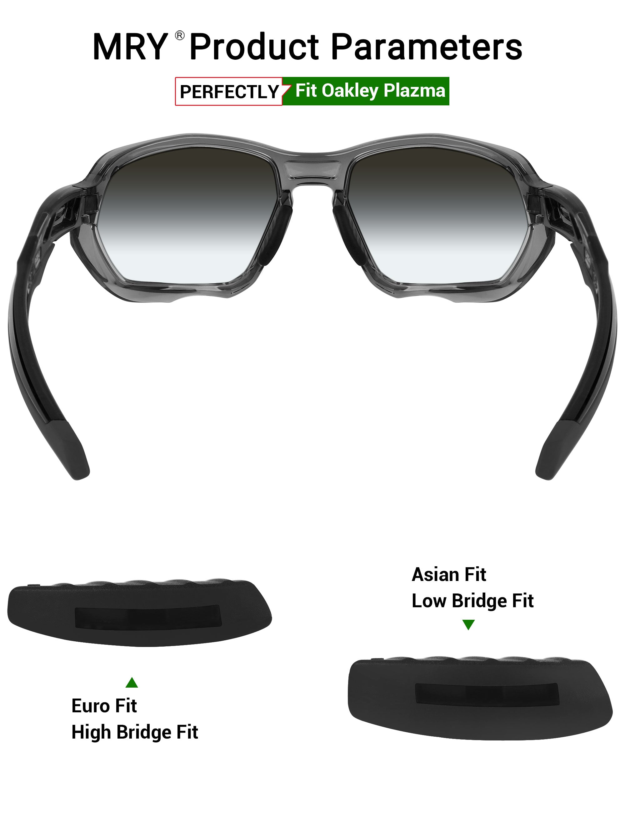 MRYOK Replacement Rubber Kits for Oakley Plazma OO9019 Sunglasses