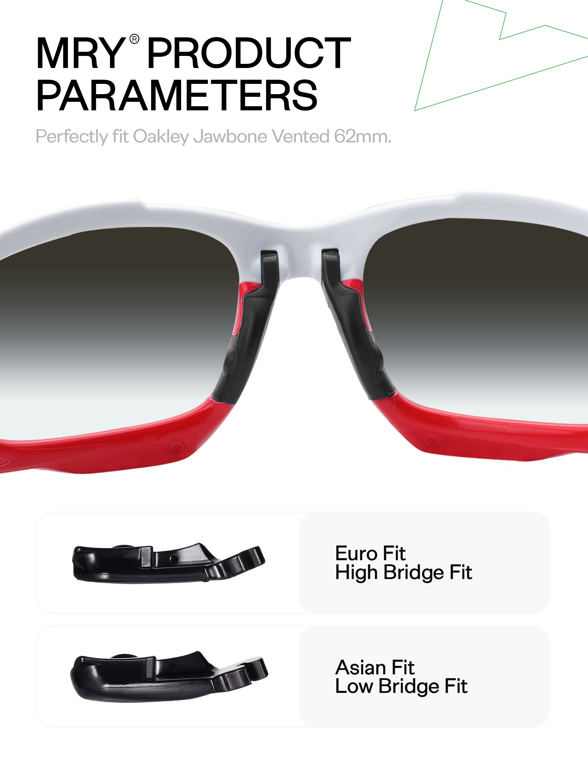 MRYOK Replacement Rubber Kits for Oakley Jawbone Vented 62mm